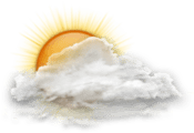 Mostly cloudy