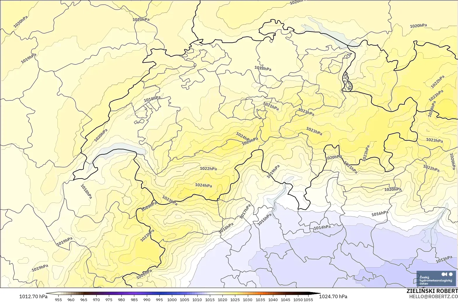 ALADIN CZ 2.3 км модель - Швейцария, Қысым
