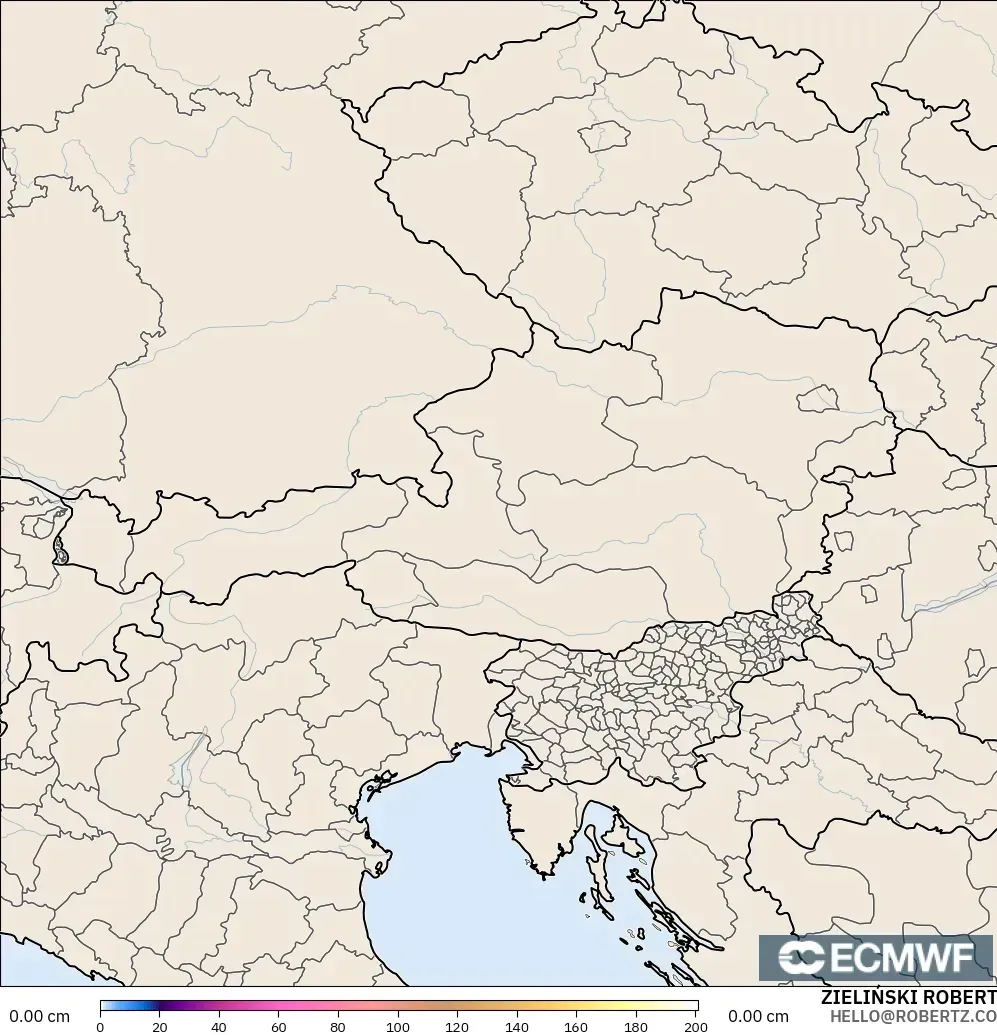 ECMWF IFS 0.25° модель - Австрия, Қар Қалыңдығы