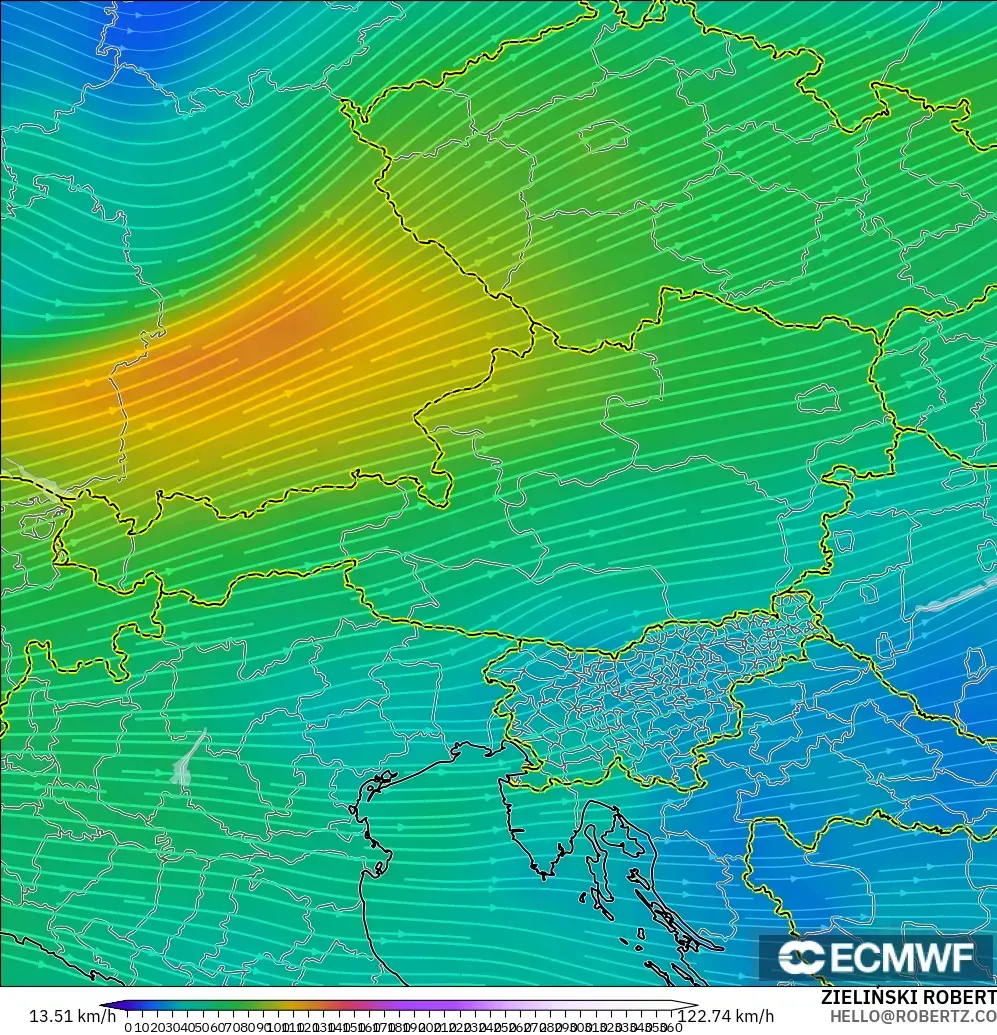 ECMWF IFS 0.25° модель - Австрия, Жел 300 hPa (жайт ағысы)
