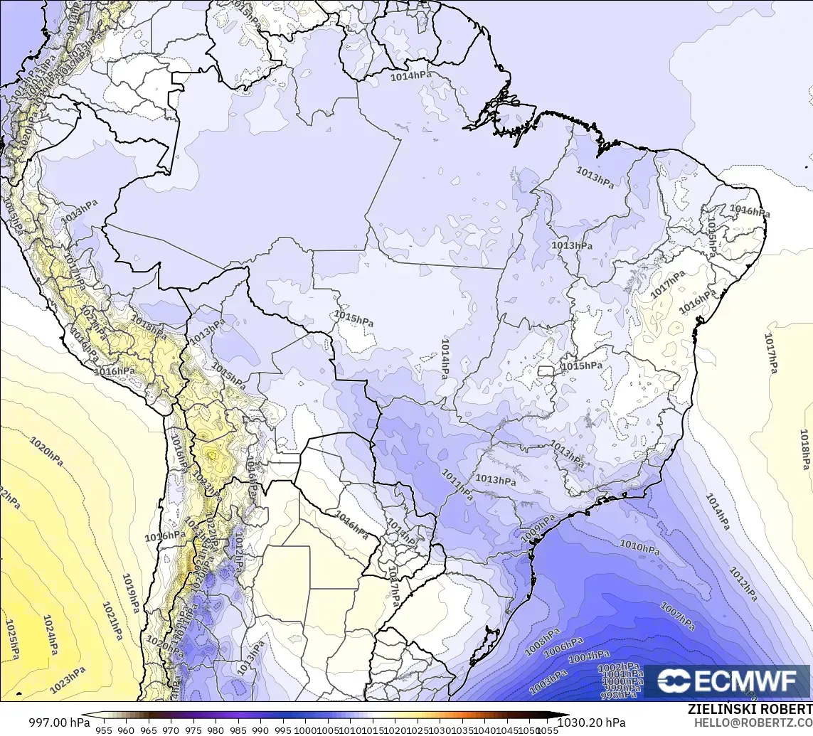 ECMWF IFS 0.25° модель - Бразилия, Қысым