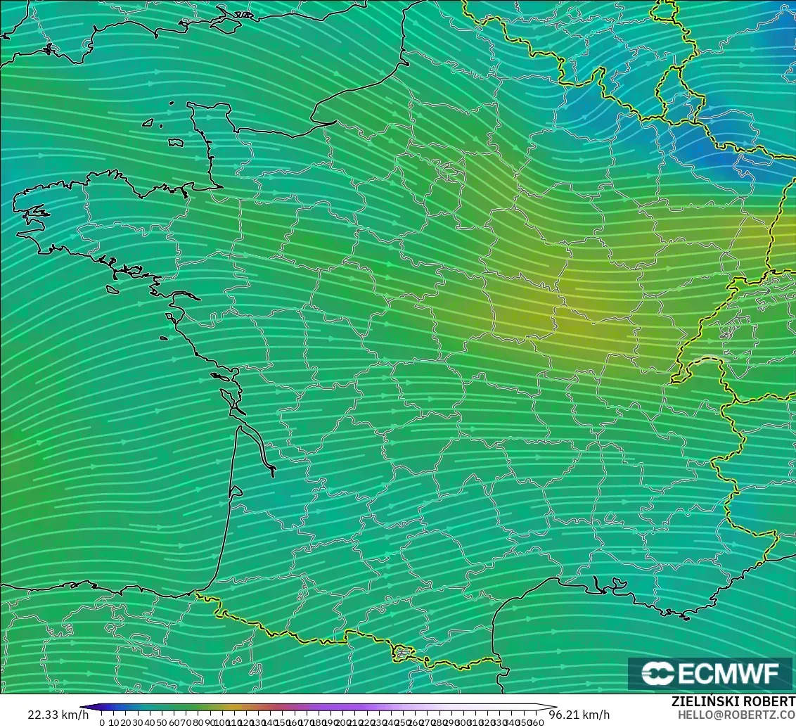 ECMWF IFS 0.25° модель - Франция, Жел 300 hPa (жайт ағысы)