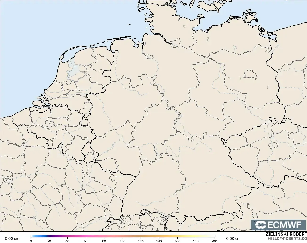 ECMWF IFS 0.25° модель - Германия, Қар Қалыңдығы