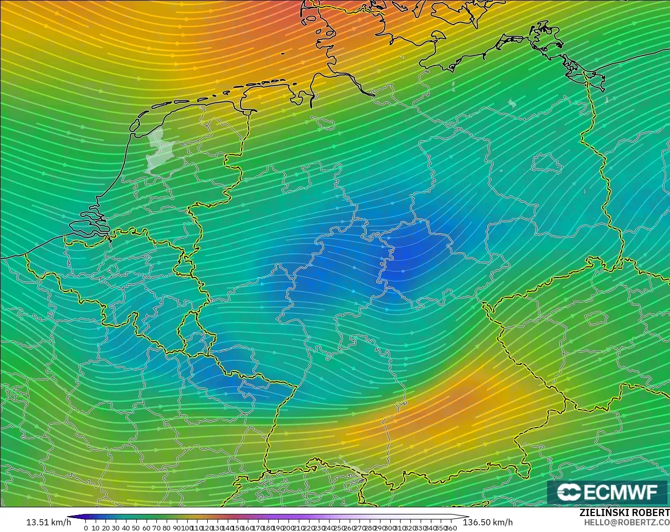 ECMWF IFS 0.25° модель - Германия, Жел 300 hPa (жайт ағысы)
