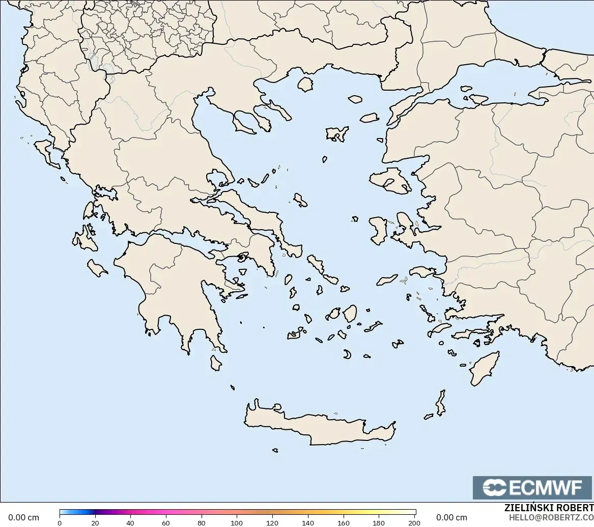 ECMWF IFS 0.25° модель - Грекия, Қар Қалыңдығы