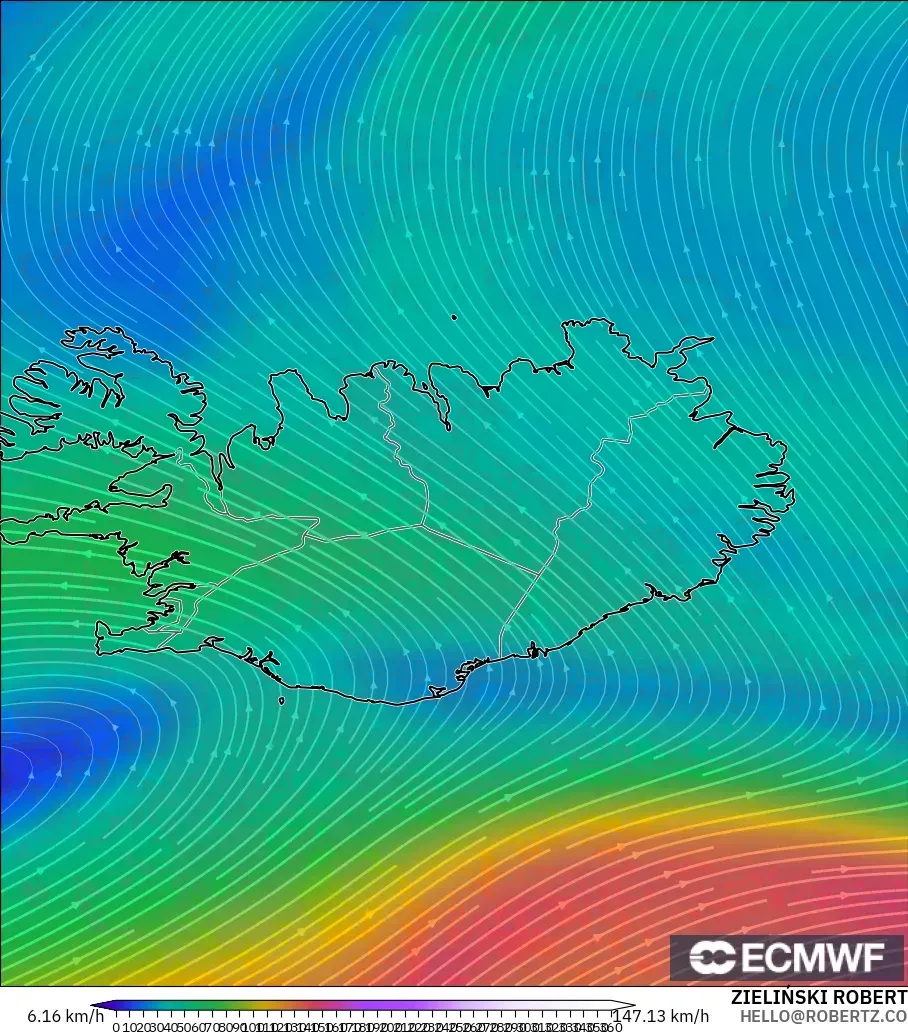 ECMWF IFS 0.25° модель - Исландия, Жел 300 hPa (жайт ағысы)