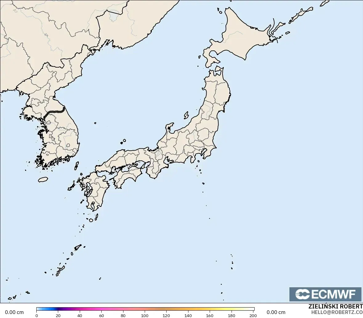 ECMWF IFS 0.25° модель - Жапония, Қар Қалыңдығы