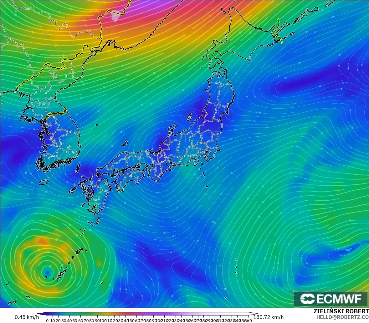 ECMWF IFS 0.25° модель - Жапония, Жел 300 hPa (жайт ағысы)