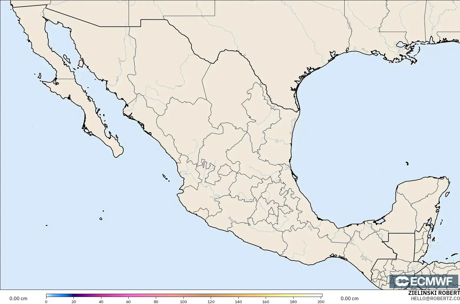 ECMWF IFS 0.25° модель - Мексика, Қар Қалыңдығы