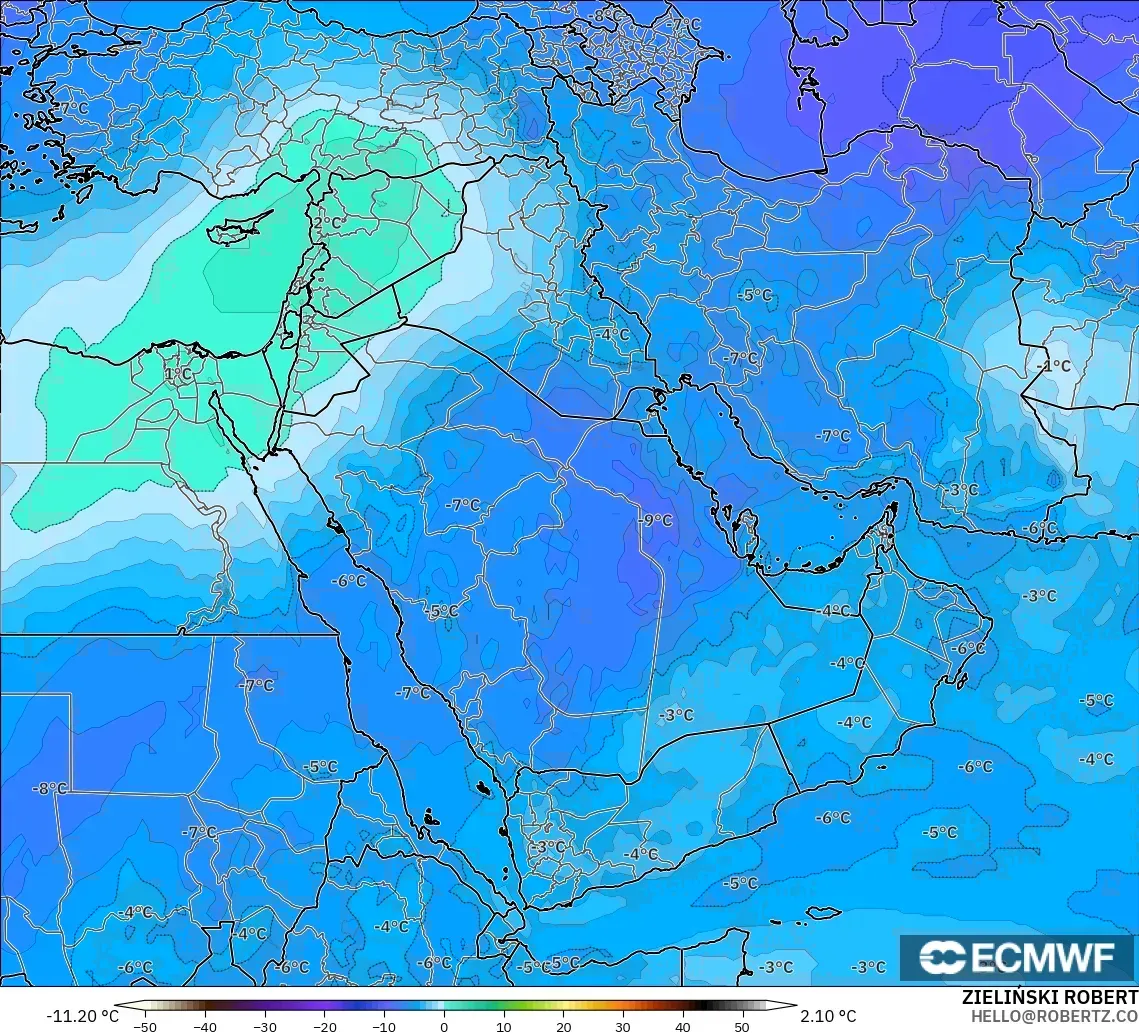 ECMWF IFS 0.25° модель - Таяу Шығыс, Температура 500 hPa