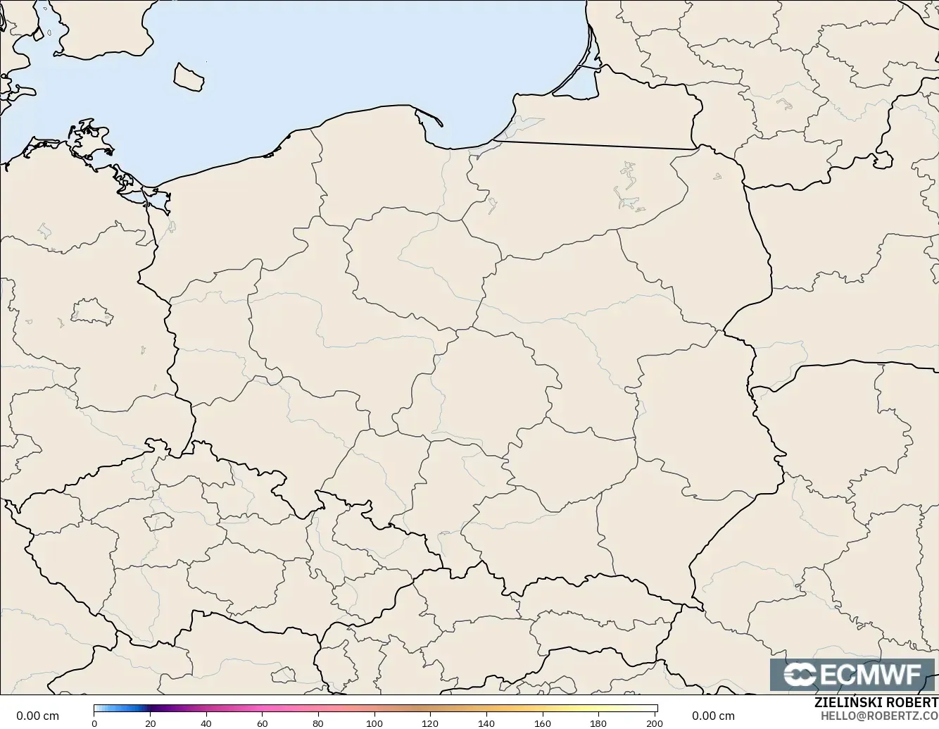 ECMWF IFS 0.25° модель - Польша, Қар Қалыңдығы