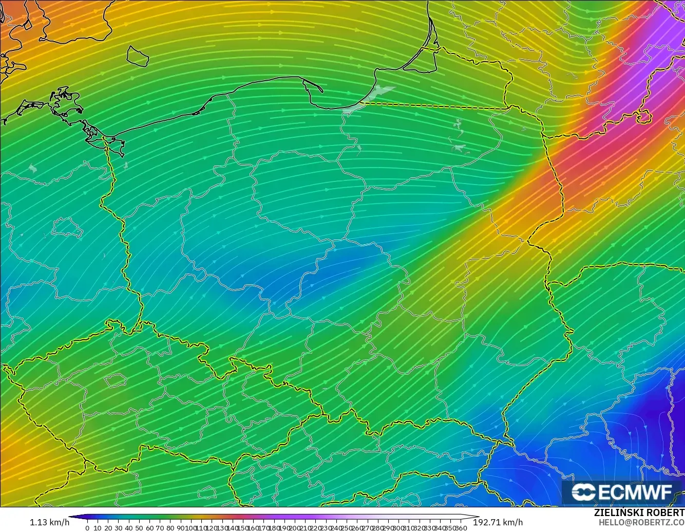 ECMWF IFS 0.25° модель - Польша, Жел 300 hPa (жайт ағысы)