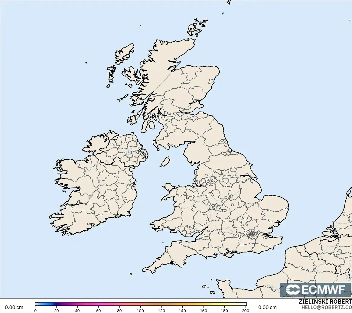 ECMWF IFS 0.25° модель - Ұлыбритания, Қар Қалыңдығы