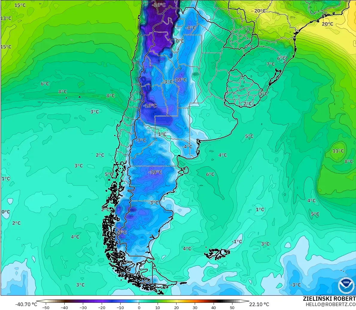 GFS модель - Аргентина, Шық Нүктесі 2 м