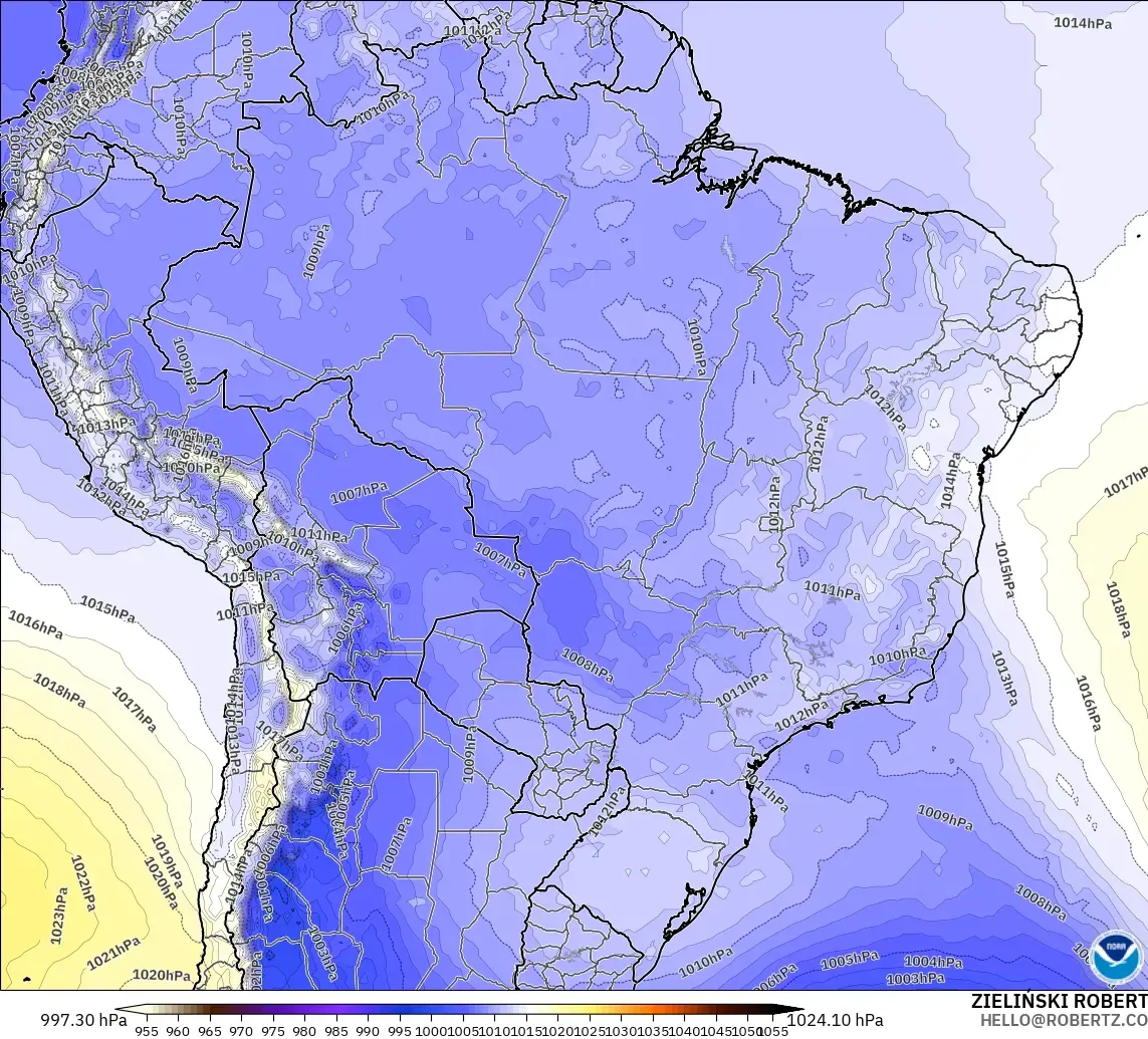 GFS модель - Бразилия, Қысым