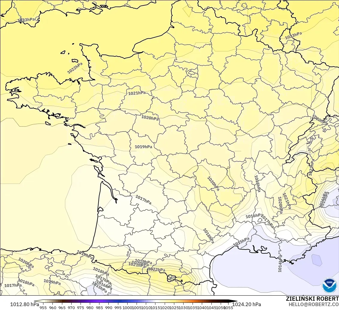 GFS модель - Франция, Қысым