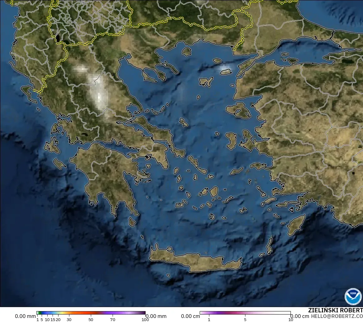 GFS модель - Грекия, Жауын-шашын, Бұлт және Қысым