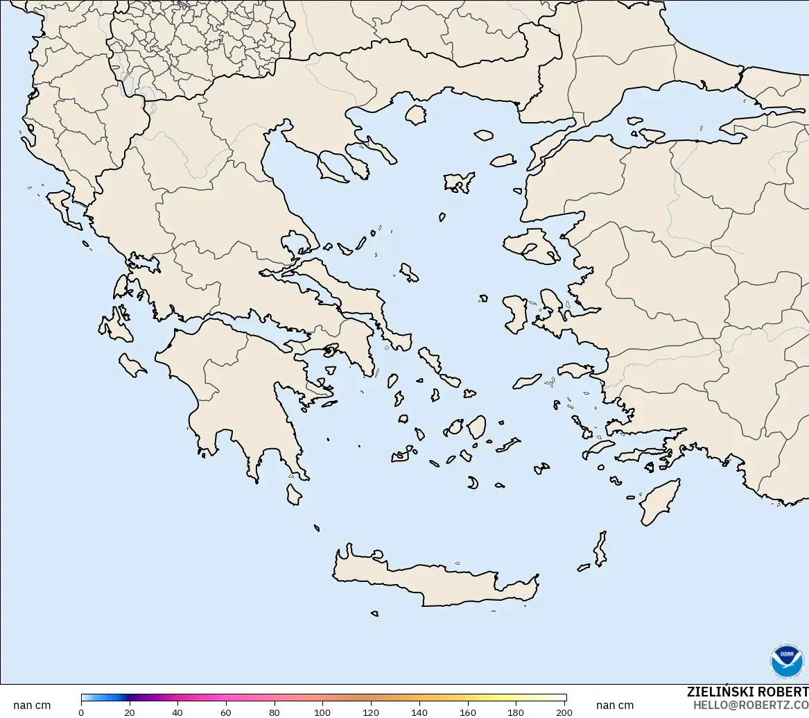 GFS модель - Грекия, Қар Қалыңдығы