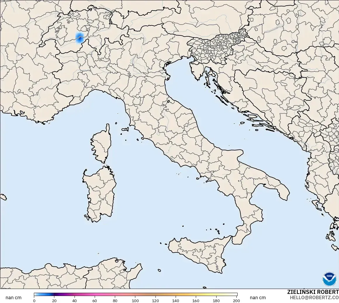 GFS модель - Италия, Қар Қалыңдығы