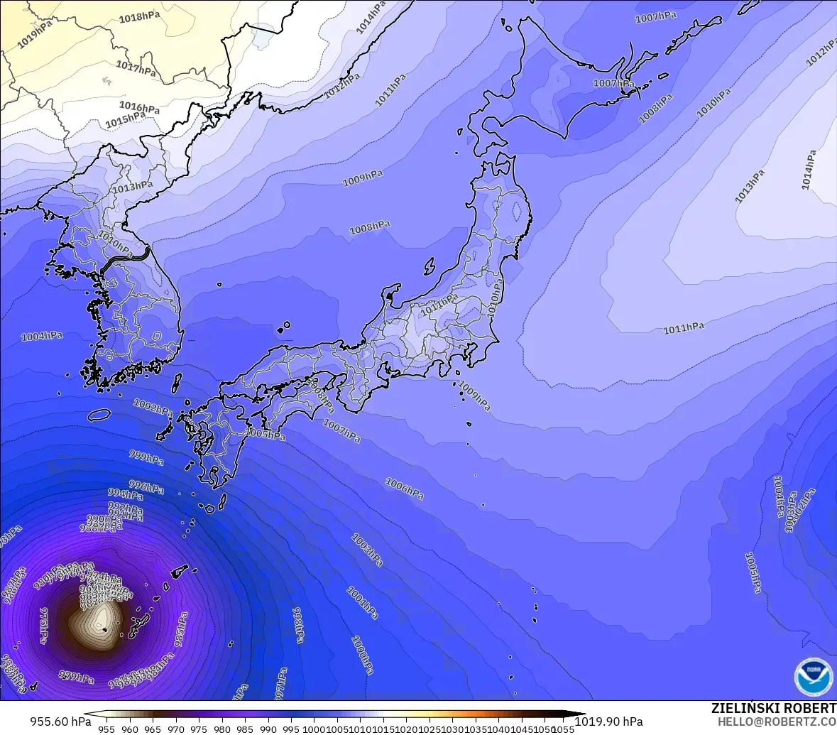 GFS модель - Жапония, Қысым