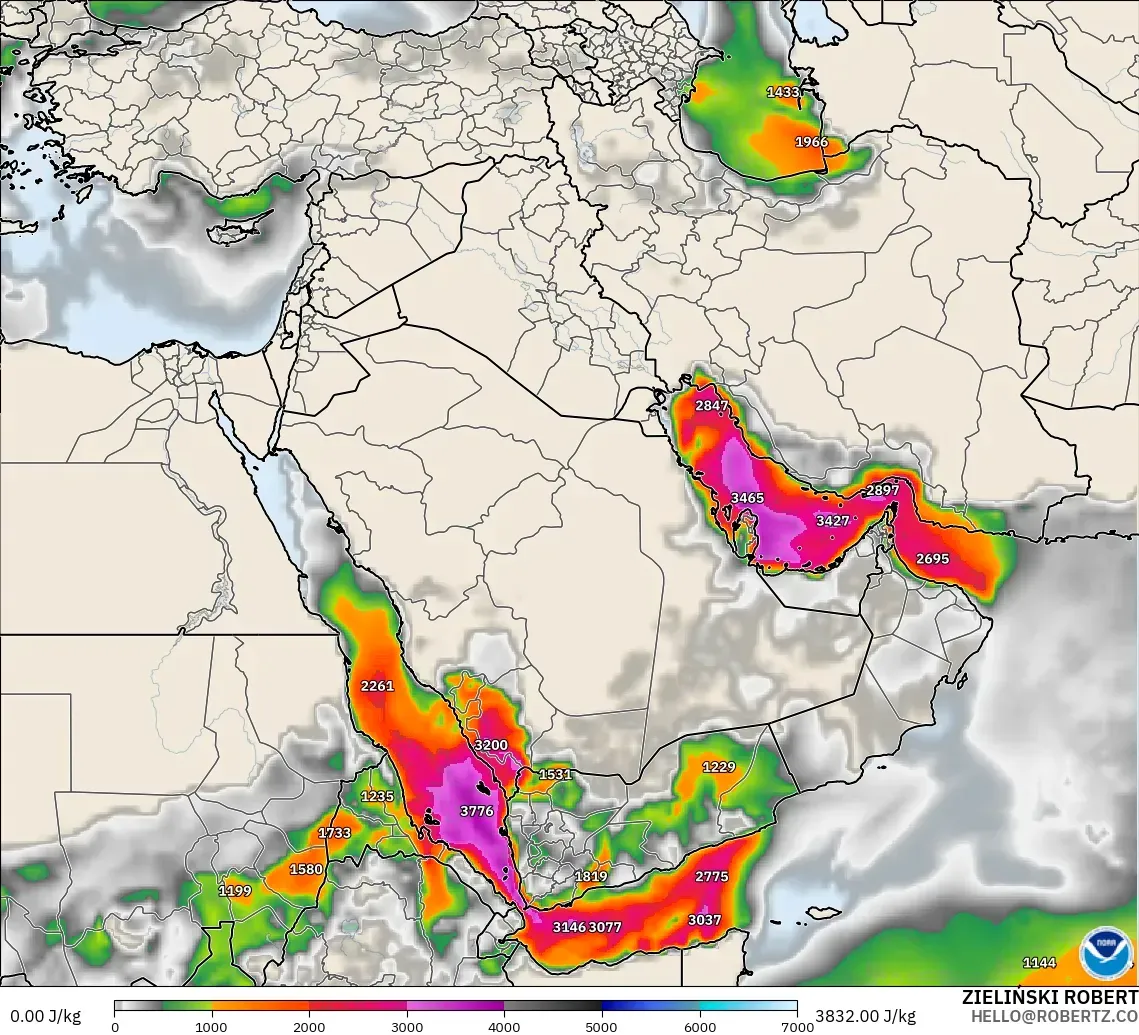 GFS модель - Таяу Шығыс, CAPE