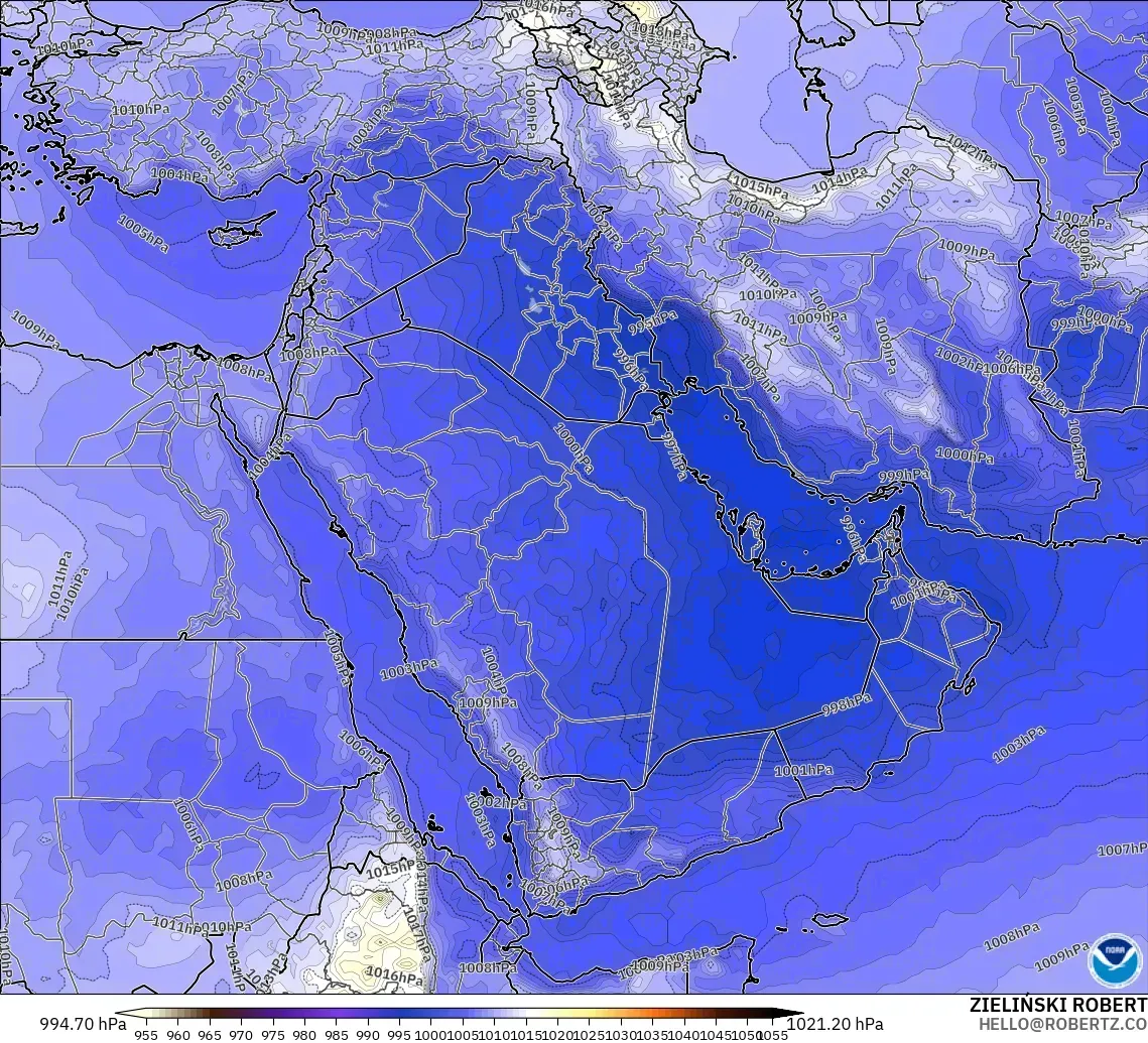 GFS модель - Таяу Шығыс, Қысым