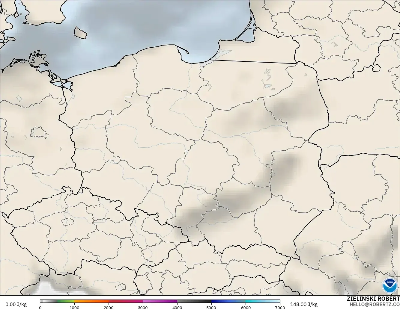 GFS модель - Польша, CAPE