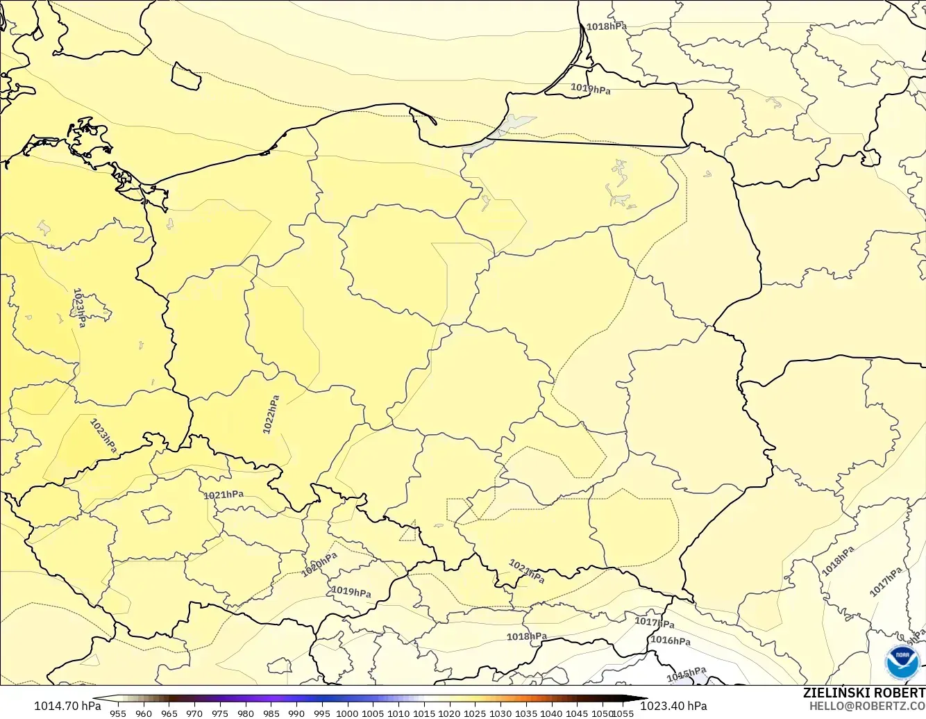 GFS модель - Польша, Қысым