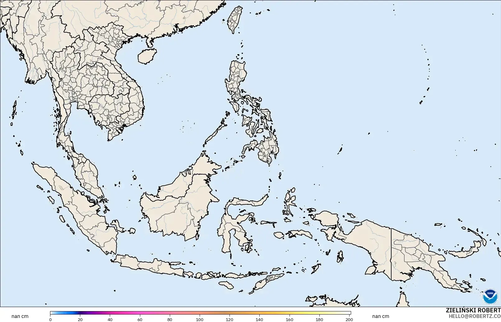 GFS модель - Оңтүстік-Шығыс Азия, Қар Қалыңдығы