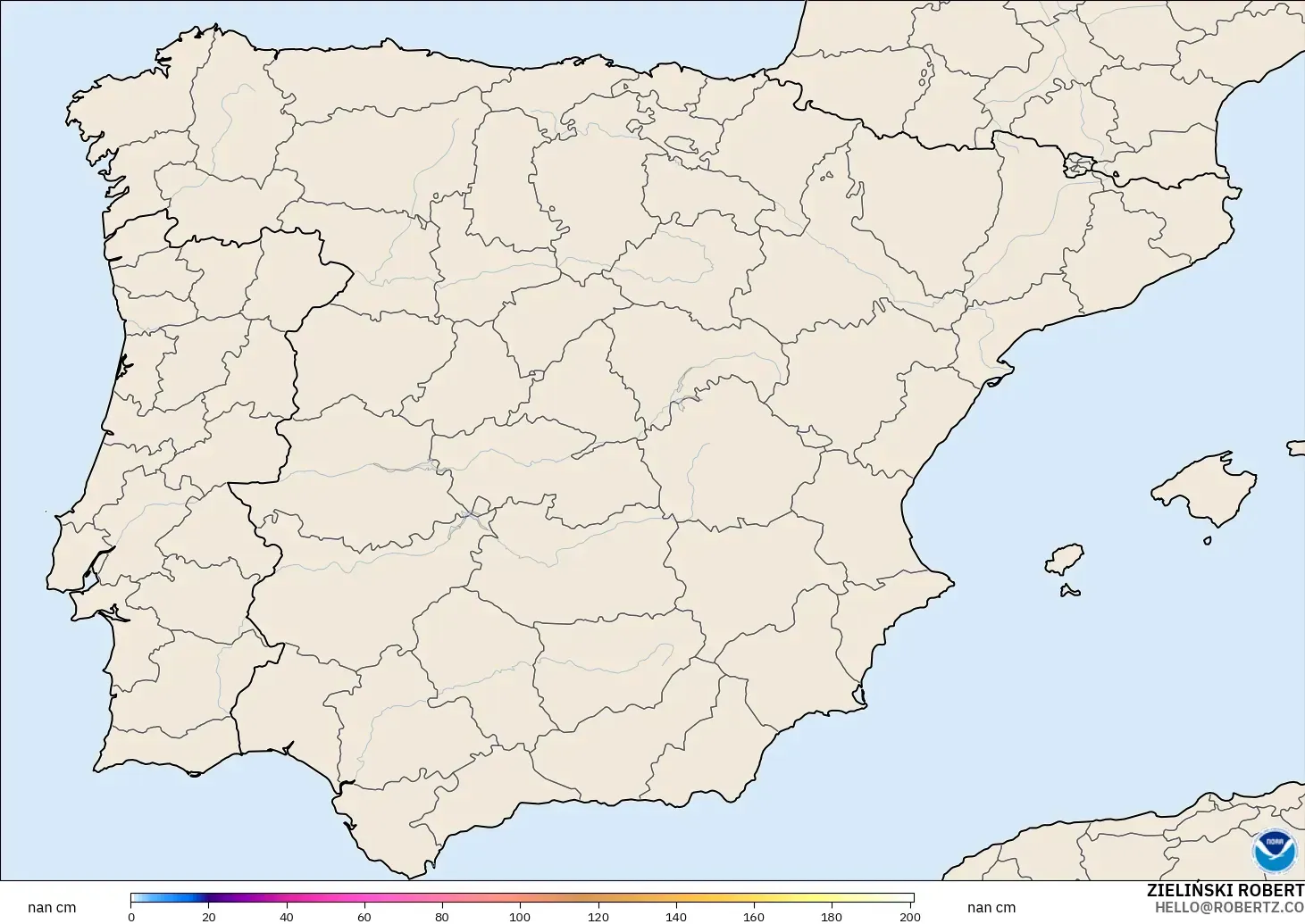 GFS модель - Испания, Қар Қалыңдығы