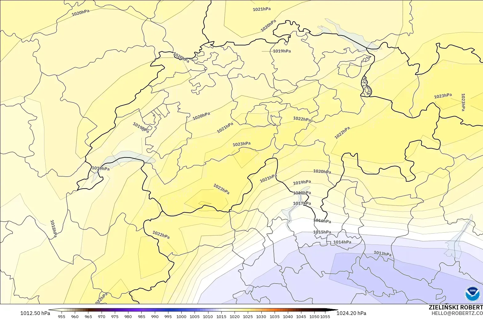 GFS модель - Швейцария, Қысым