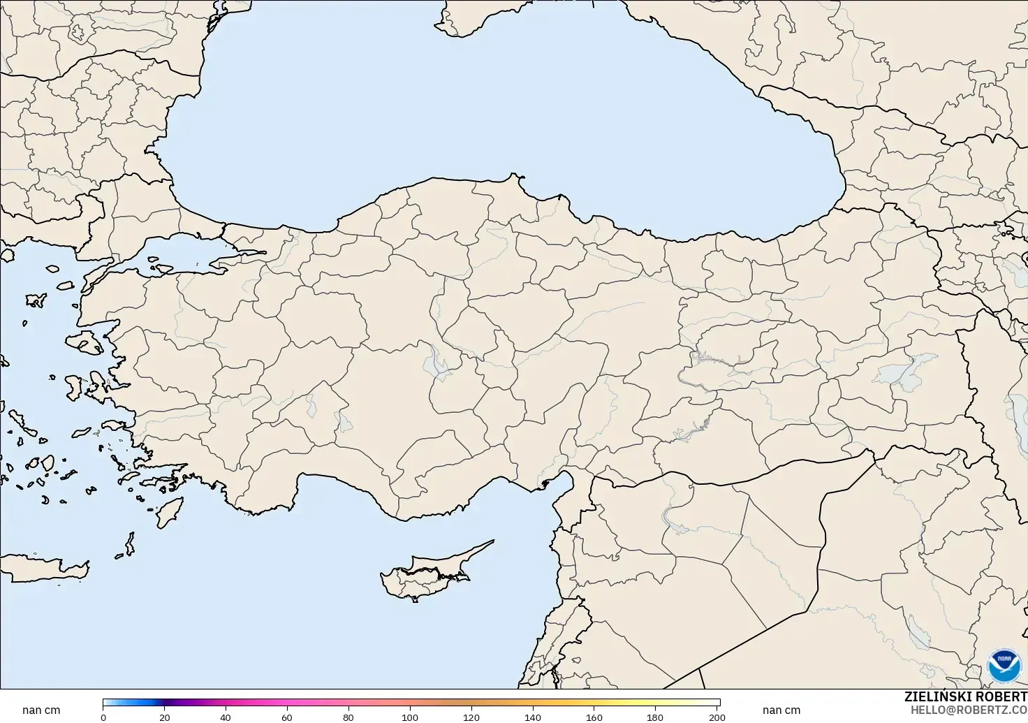 GFS модель - Түркия, Қар Қалыңдығы