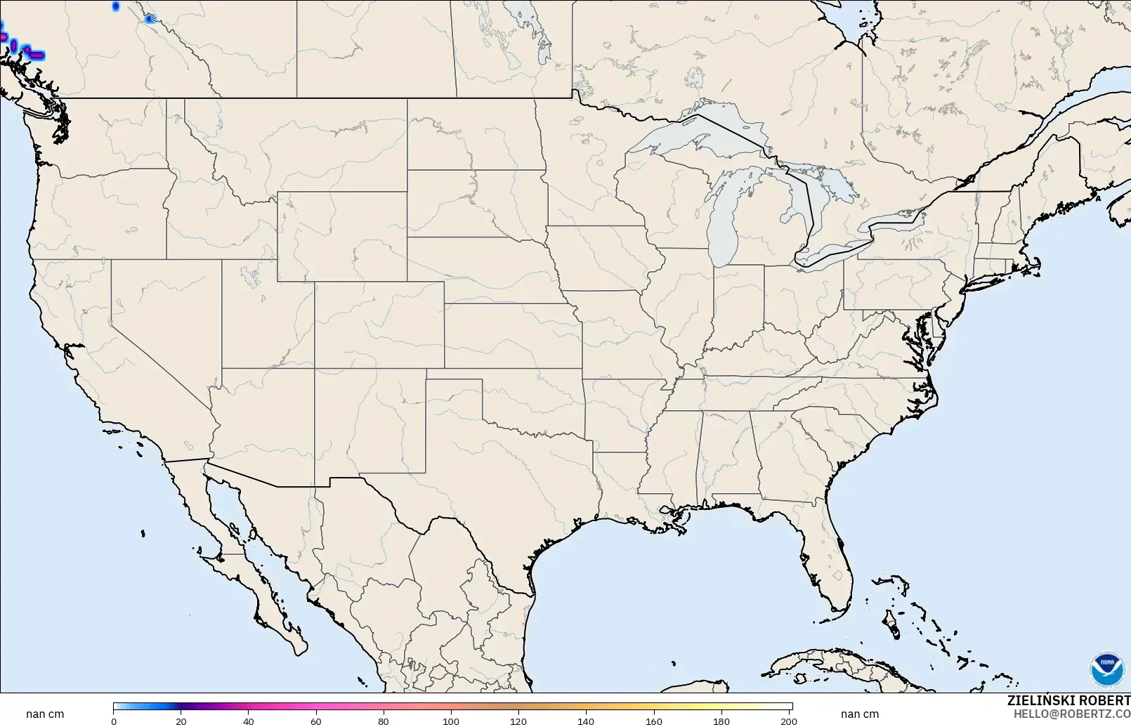 GFS модель - АҚШ, Қар Қалыңдығы