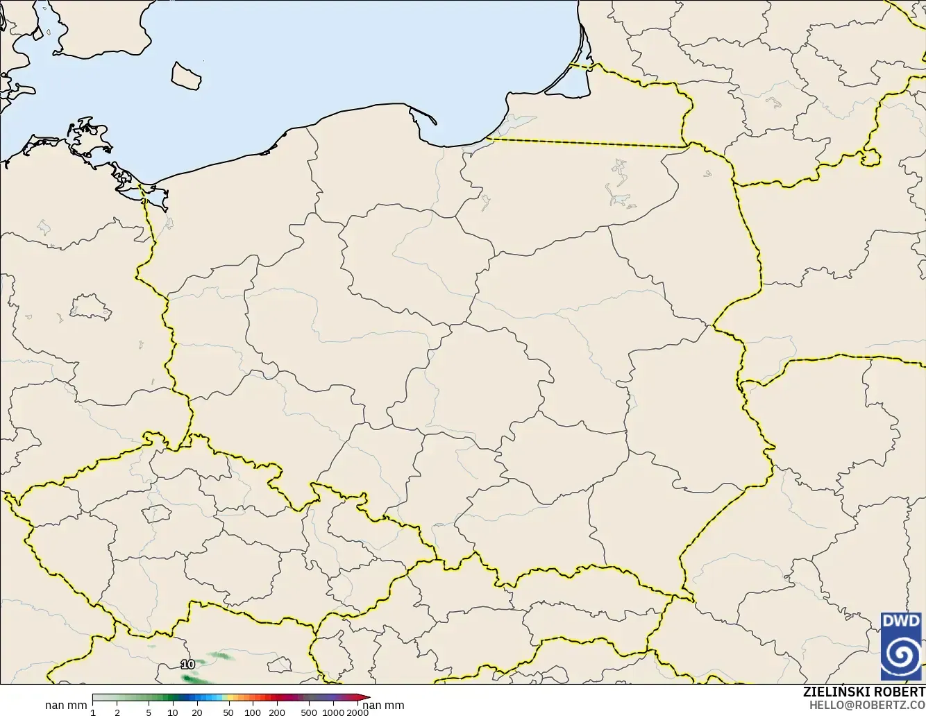 ICON Германия 2 км модель - Польша, Жауын-шашын Жинақталуы