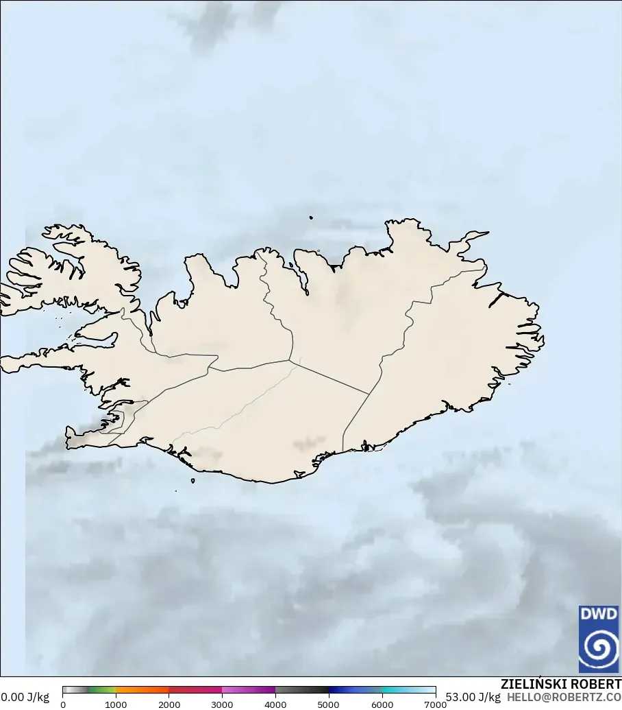 ICON модель - Исландия, CAPE